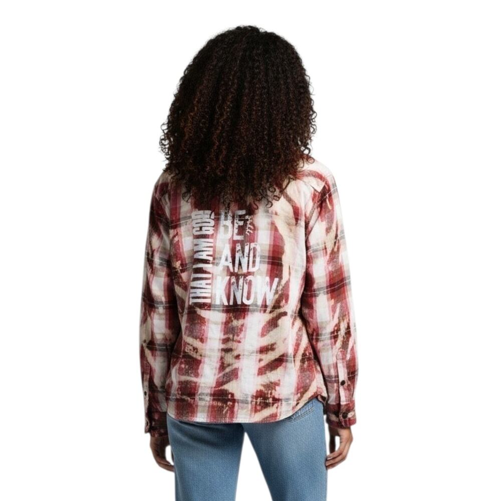 In The Waiting God Is Working Repurposed Christian Theme Plaid Shirt, XXL